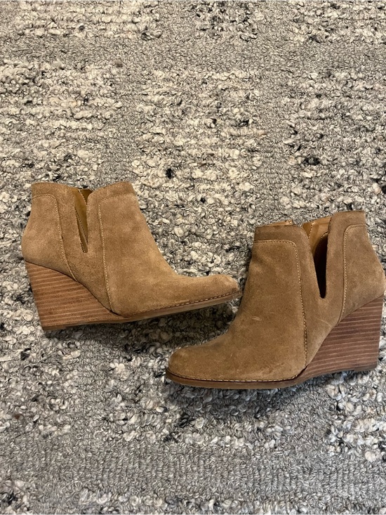Lucky Brand Shoes - Lucky Brand Tan Suede Wedge Ankle Booties